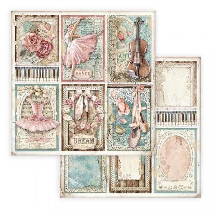 Collection Passion, 20x20cm - 10 feuilles motif recto verso - Stamperia