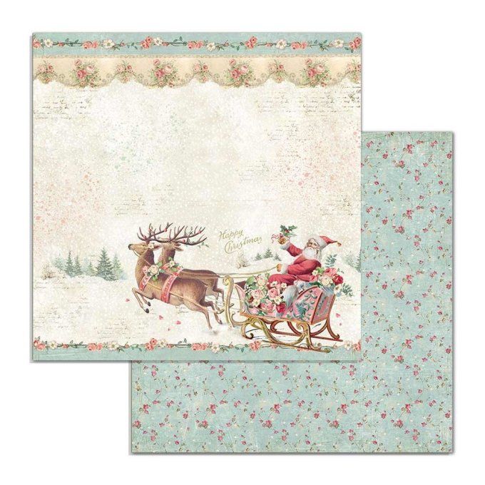 Collection Pink christmas, 30x30cm - 10 feuilles motif recto verso - Stamperia - 190g