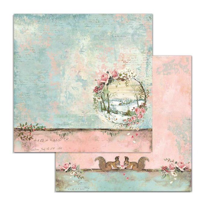 Collection Pink christmas, 30x30cm - 10 feuilles motif recto verso - Stamperia - 190g