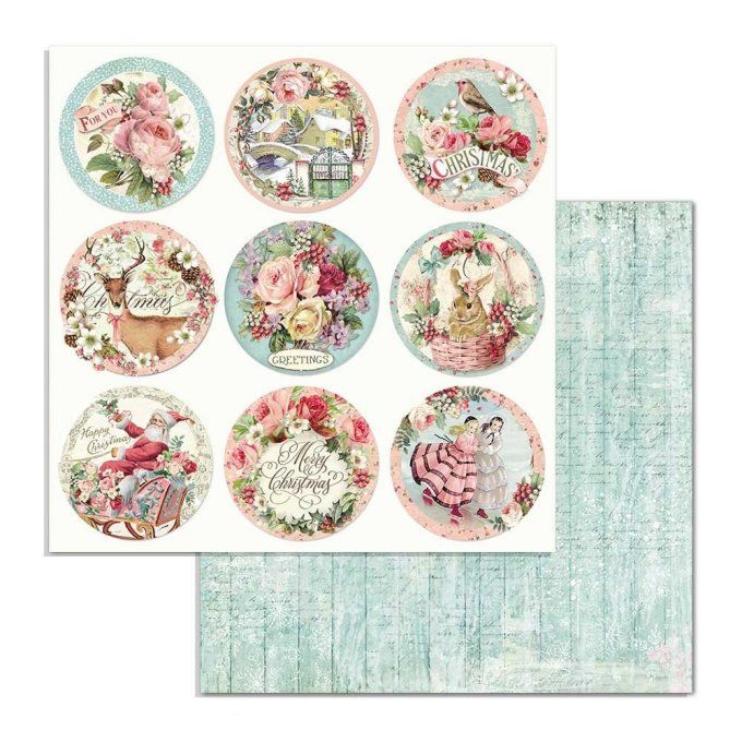 Collection Pink christmas, 30x30cm - 10 feuilles motif recto verso - Stamperia - 190g