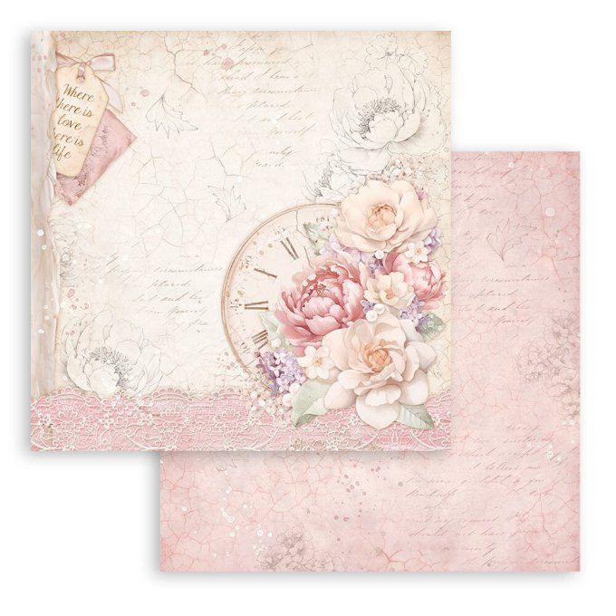 Collection Romance forever, 20x20cm - 10 feuilles motif recto verso - Stamperia