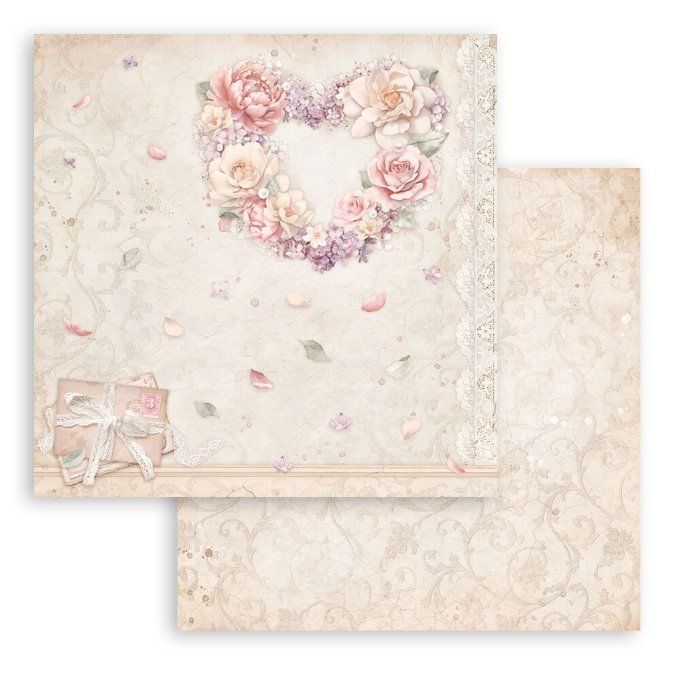 Collection Romance forever, 20x20cm - 10 feuilles motif recto verso - Stamperia