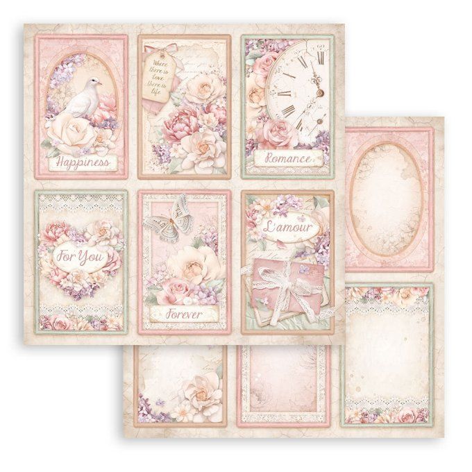 Collection Romance forever, 20x20cm - 10 feuilles motif recto verso - Stamperia