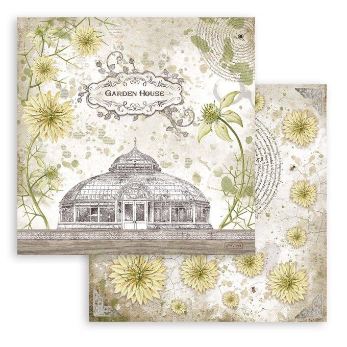 Collection Garden House, 30x30cm - 10 feuilles motif recto verso - Stamperia - 190g