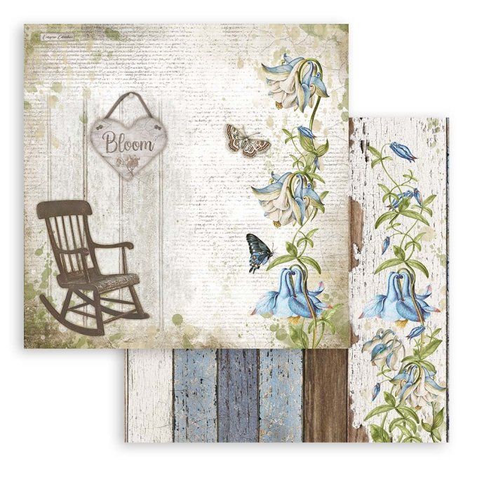 Collection Garden House, 30x30cm - 10 feuilles motif recto verso - Stamperia - 190g