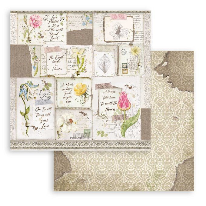 Collection Garden House, 30x30cm - 10 feuilles motif recto verso - Stamperia - 190g