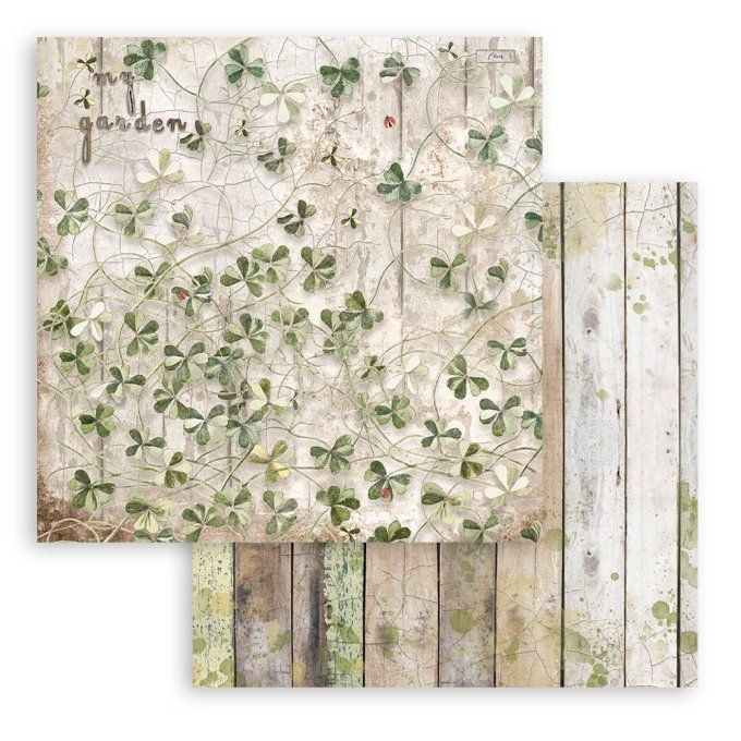 Collection Garden house, 15x15cm - 10 feuilles motif recto verso - Stamperia - 190g 