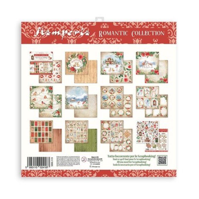 Collection Home for the holidays, 30x30cm - 10 feuilles motif recto verso - Stamperia - 190g