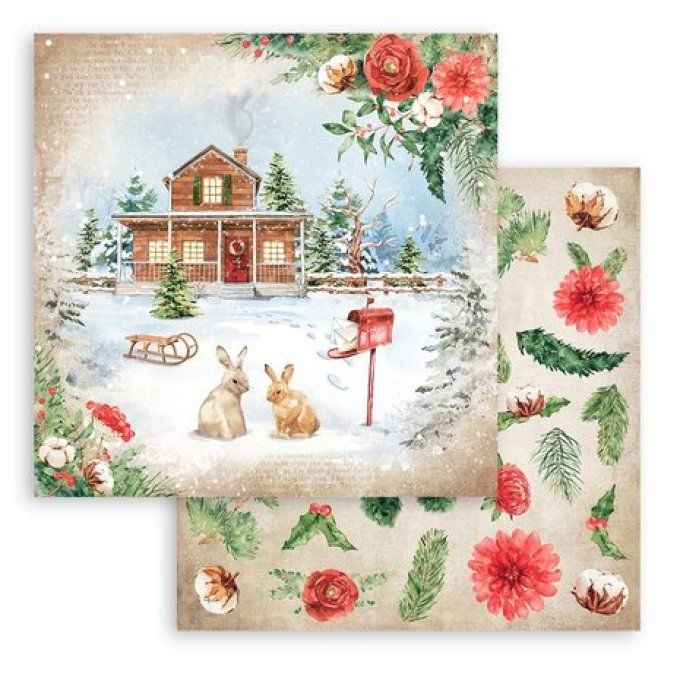 Collection Home for the holidays, 30x30cm - 10 feuilles motif recto verso - Stamperia - 190g