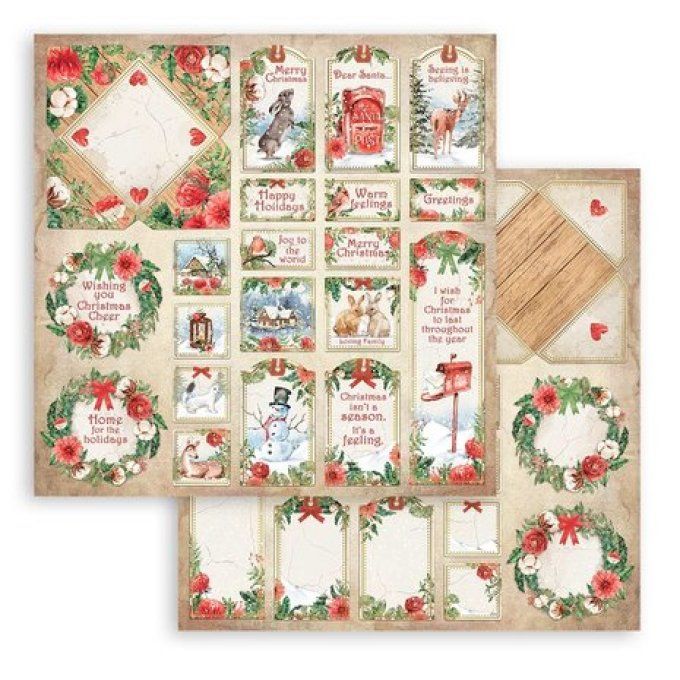 Collection Home for the holidays, 30x30cm - 10 feuilles motif recto verso - Stamperia - 190g