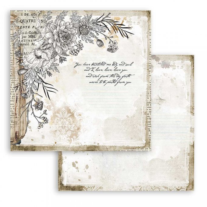 Collection Journal, 30x30cm - 10 feuilles motif recto verso - Stamperia