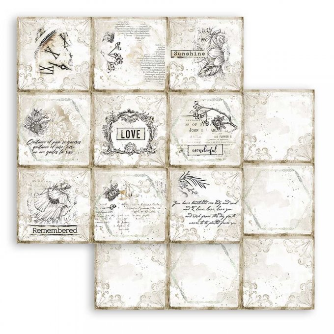 Collection Journal, 30x30cm - 10 feuilles motif recto verso - Stamperia