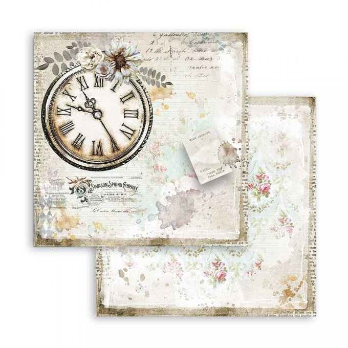 Collection Romantic journal, 20x20cm - 10 feuilles motif recto verso - Stamperia 