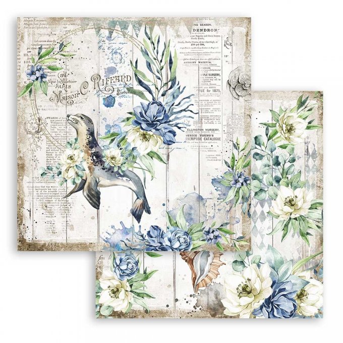 Collection Sea dream, 30x30cm - 10 feuilles motif recto verso - Stamperia