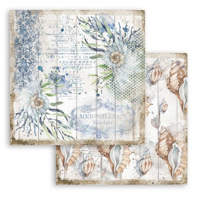 Collection Sea dream, 30x30cm - 10 feuilles motif recto verso - Stamperia