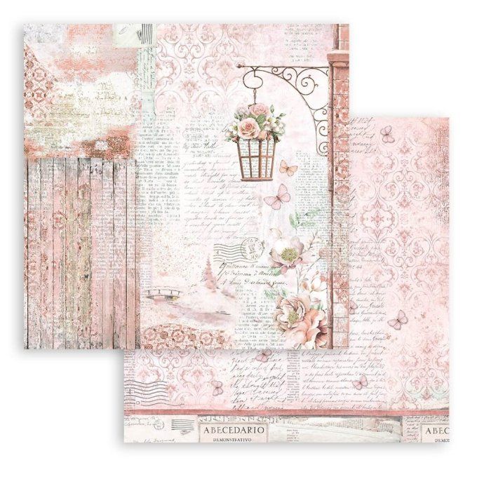 Collection Roseland, 20x20cm - 10 feuilles motif recto verso - Stamperia - 190g