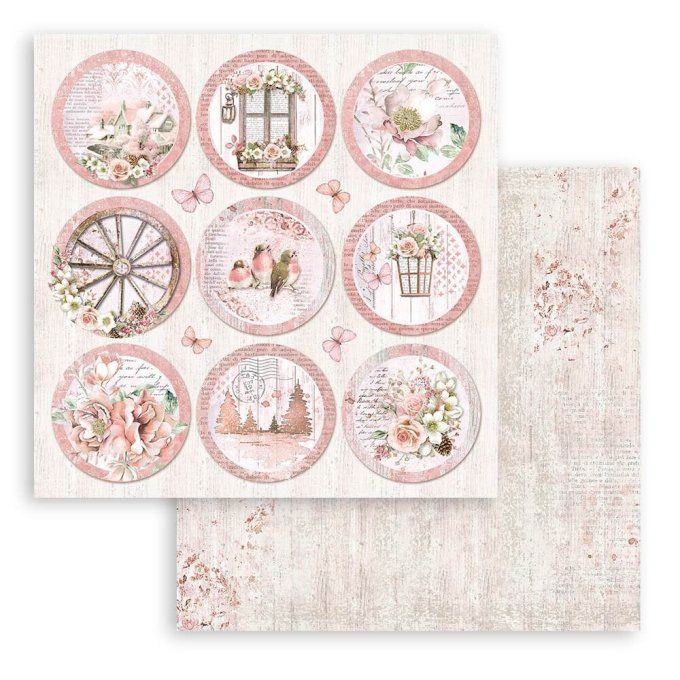 Collection Roseland, 20x20cm - 10 feuilles motif recto verso - Stamperia - 190g