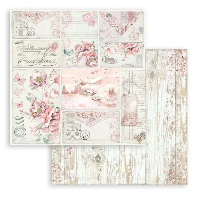 Collection Roseland, 20x20cm - 10 feuilles motif recto verso - Stamperia - 190g