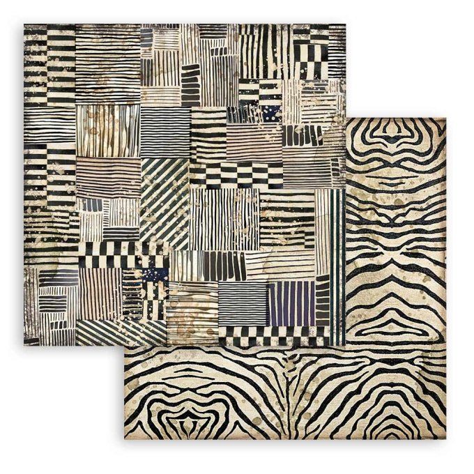 Collection Savana, background, 30x30cm - 10 feuilles motif recto verso - Stamperia - 190g