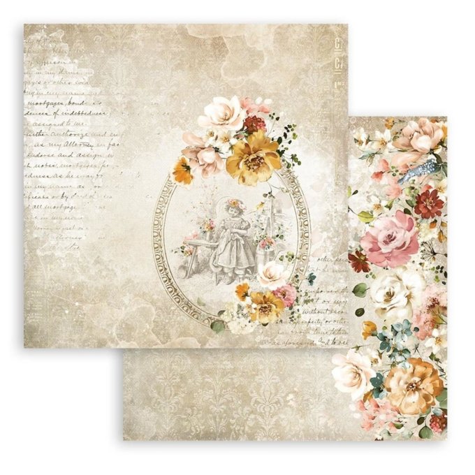 Collection Garden of promises, 20x20cm - 10 feuilles motif recto verso - Stamperia - 190g 