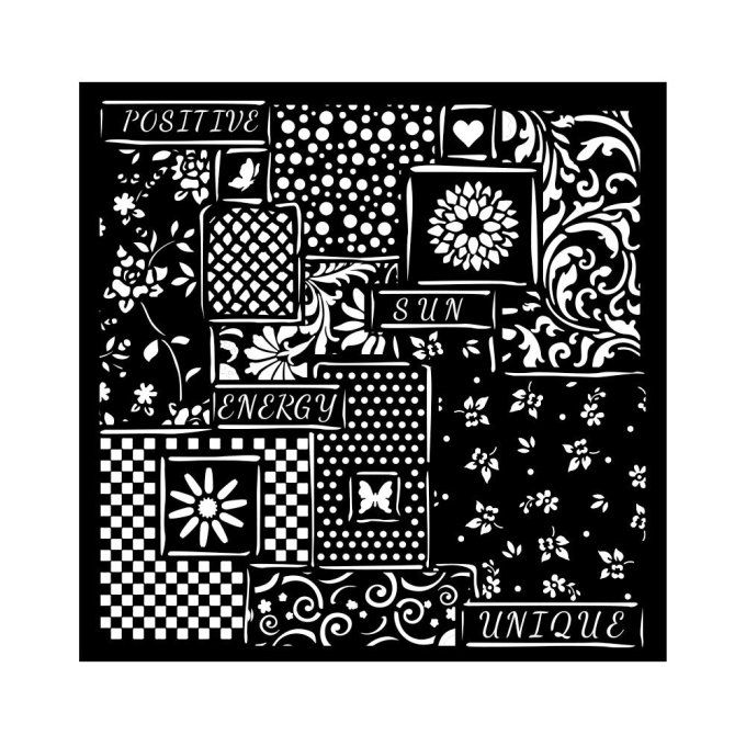Pochoir semi-rigide, Sun flower art patchwork , Stamperia - 18x18cm