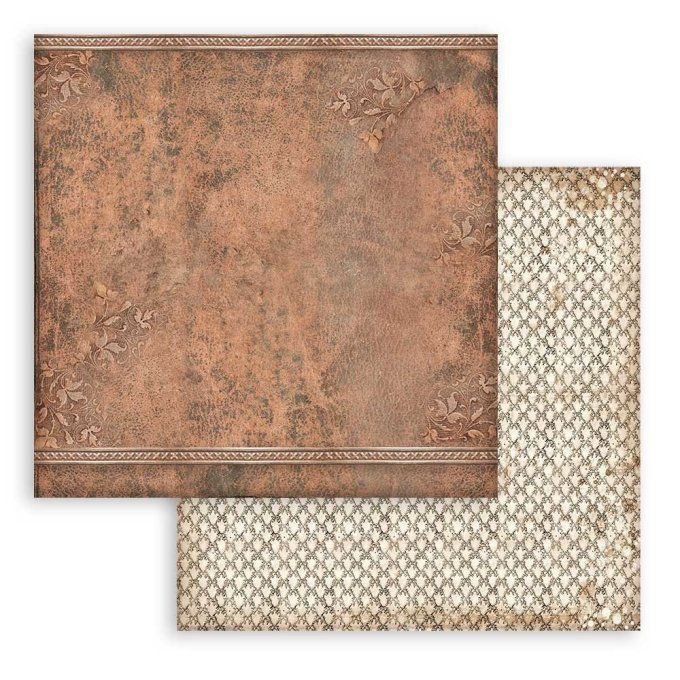 Collection Vintage library, background, 20x20cm - 10 feuilles motif recto verso - Stamperia - 190g