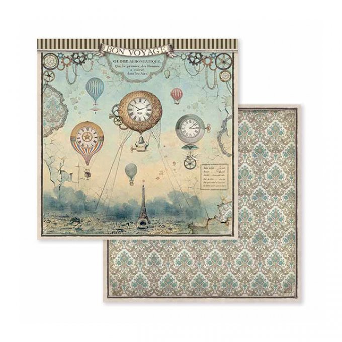 Collection Voyages fantastiques, 20x20cm - 10 feuilles motif recto verso - Stamperia