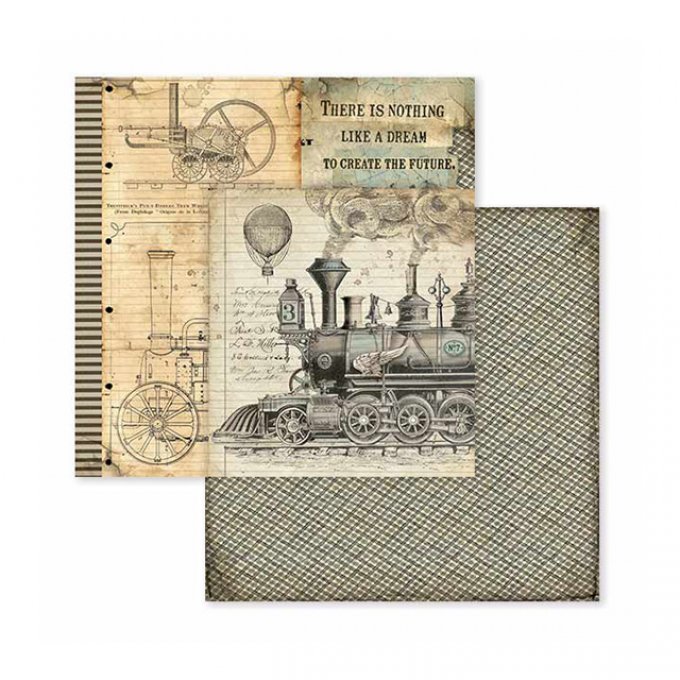 Collection Voyages fantastiques, 20x20cm - 10 feuilles motif recto verso - Stamperia