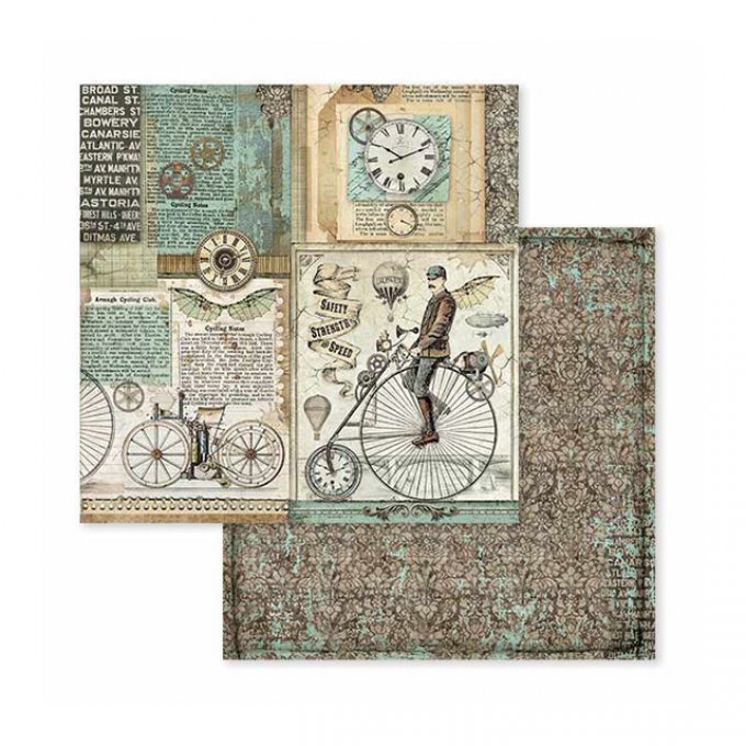 Collection Voyages fantastiques, 20x20cm - 10 feuilles motif recto verso - Stamperia