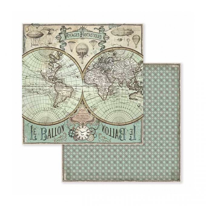 Collection Voyages fantastiques, 20x20cm - 10 feuilles motif recto verso - Stamperia