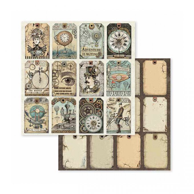 Collection Voyages fantastiques, 20x20cm - 10 feuilles motif recto verso - Stamperia