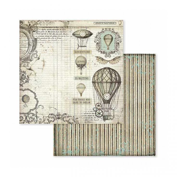 Collection Voyages fantastiques, 20x20cm - 10 feuilles motif recto verso - Stamperia