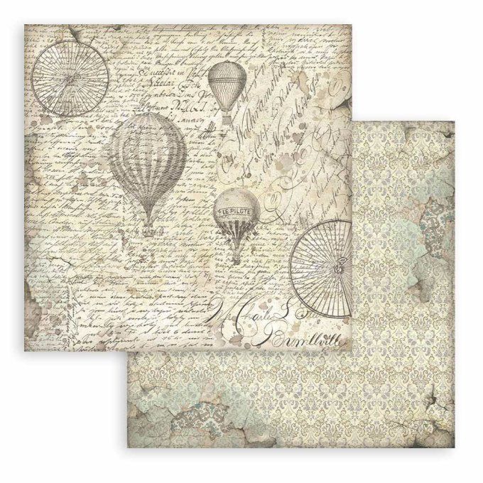 Collection Voyages fantastiques, 20x20cm - 10 feuilles motif recto verso - Stamperia - background
