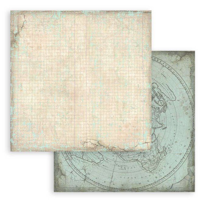 Collection Voyages fantastiques, 20x20cm - 10 feuilles motif recto verso - Stamperia - background