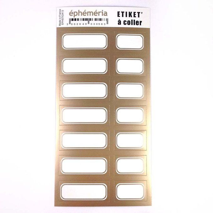 Planche de stickers couleur rose gold, étiquettes - dimension de la planche : 9.5x17.5cm environ