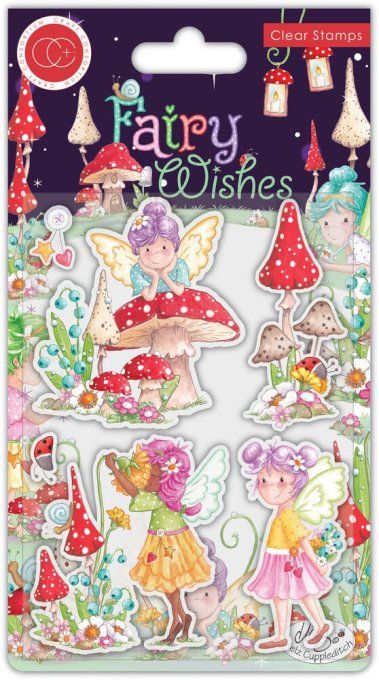 6 Tampons - collection Fairy wishes - Craft consortium - Dimension de la planche : 10.5x15cm environ