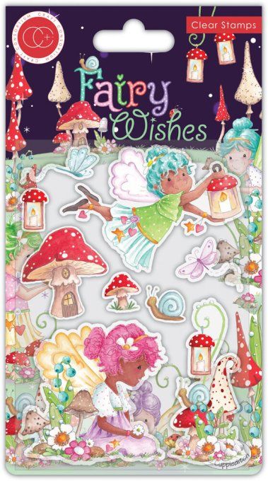 9 Tampons - collection Fairy wishes - Craft consortium - Dimension de la planche : 10.5x15cm environ