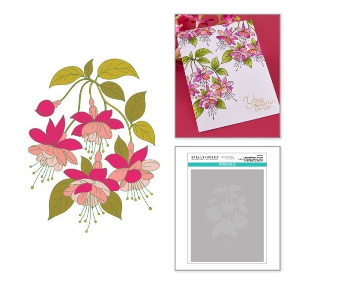5 Pochoirs - Spellbinders, Magical fuchsia