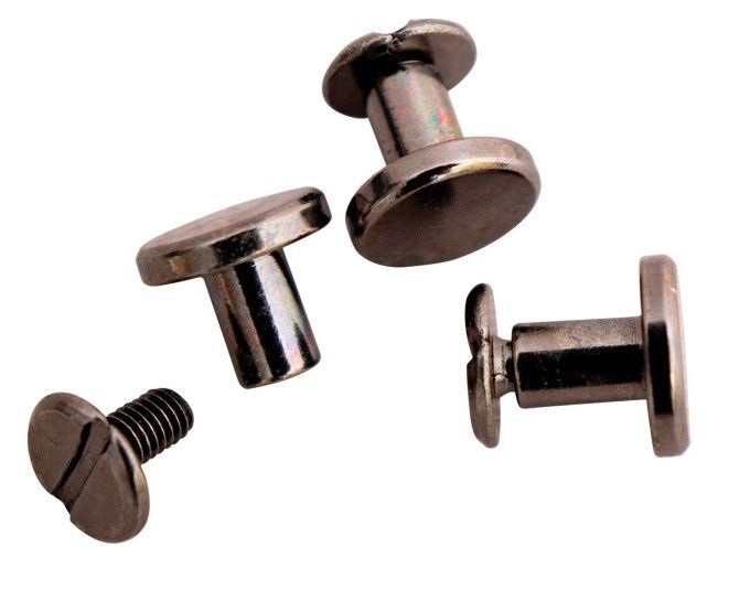 12 Rivets de reliure à visser, StudioLight - couleur black métal
