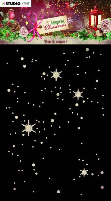 Pochoir, Studio Light - Magical christmas - Winter sparkle - dimension : 10x14.5cm environ