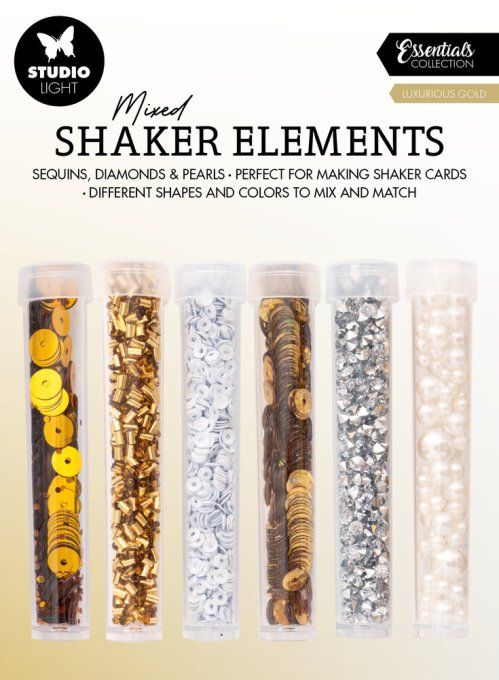 6 fioles, studiolight - Luxurious gold - éléments décoratif pour shaker