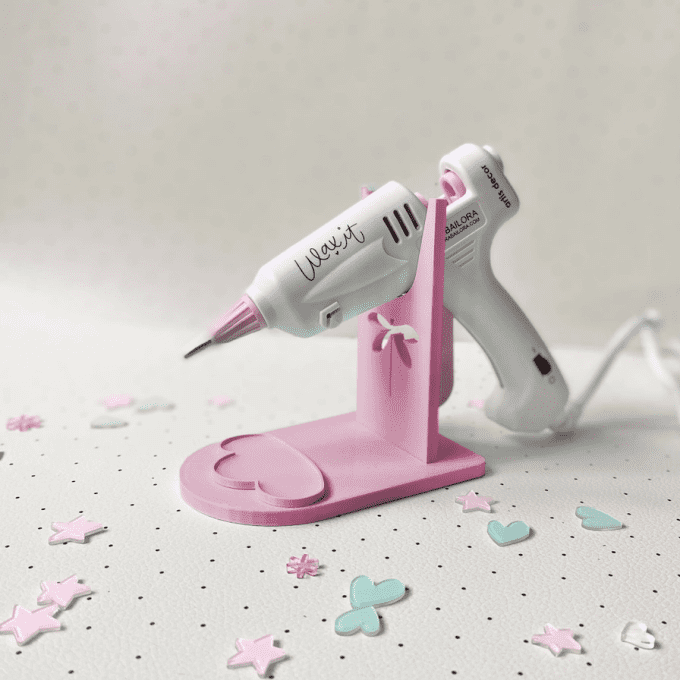Support pour pistolet à colle, couleur rose bébé