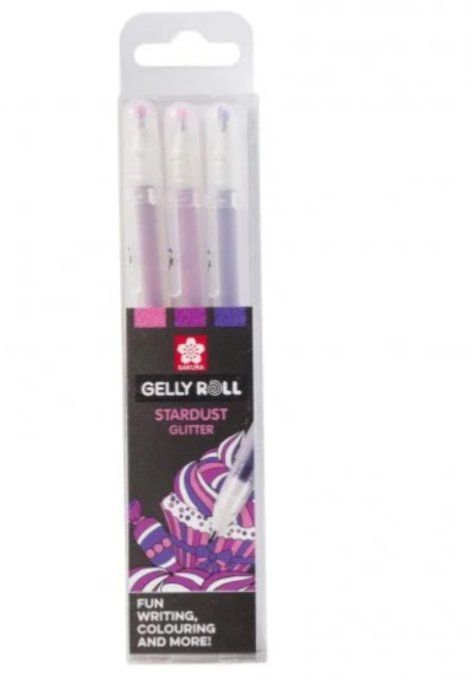 Sakura, 3 Gelly Roll - gamme Stardust glitter (stylos billes à paillettes) - Collection Sweets