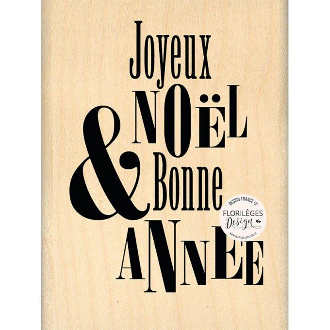 Florilèges Design, tampon en bois, voeux de l'année, dimension 5x7 cm env 