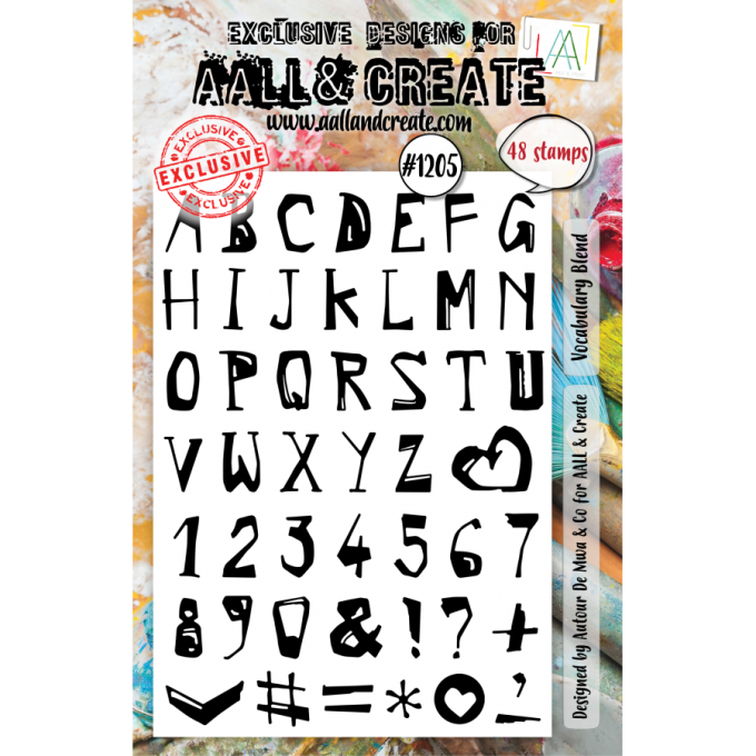 48 Tampons - AALL&Create - Vocabulary blend - dim. de la planche : 14.6x20cm environ