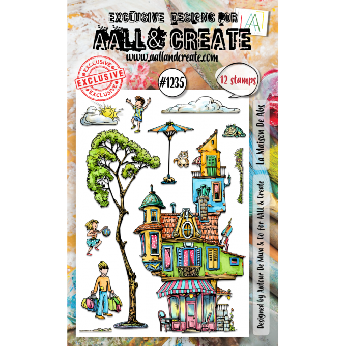 12 Tampons - AALL&Create - La maison de abs - dim. de la planche : 14.5x10cm environ 