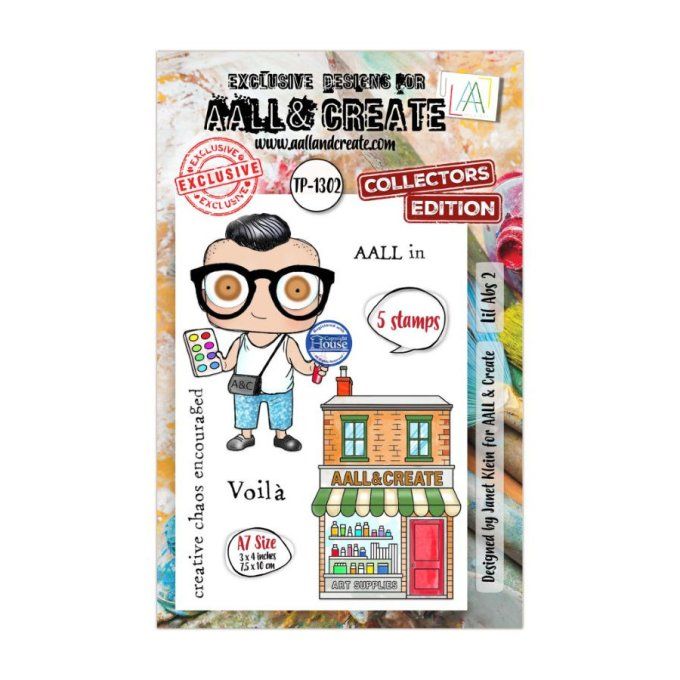 5 Tampons - AALL&Create - Lil Abs 2 - dim. de la planche : 7x9.5cm environ
