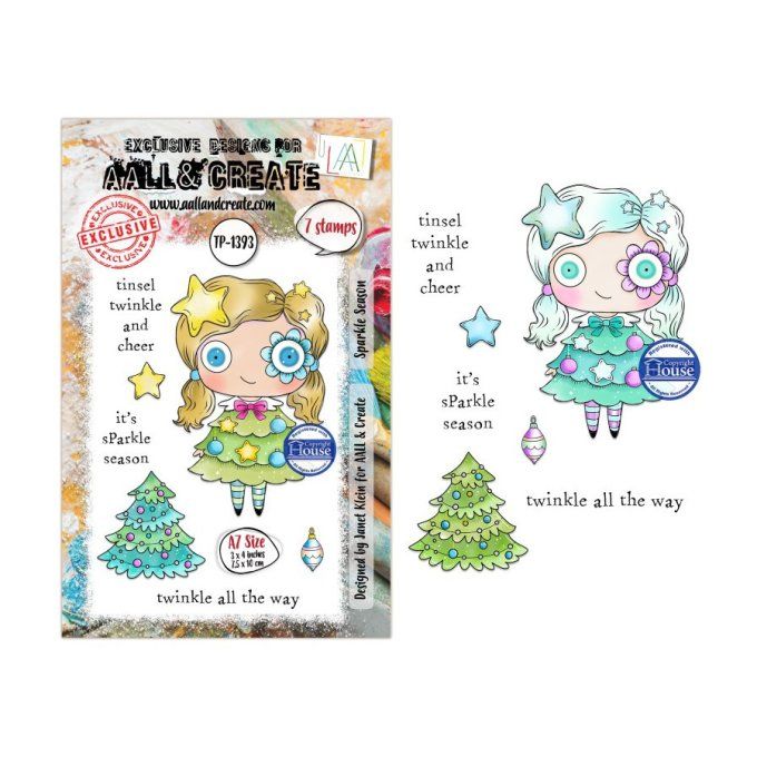 7 Tampons - AALL&Create - Sparkle season - dim. de la planche : 7x9.5cm environ