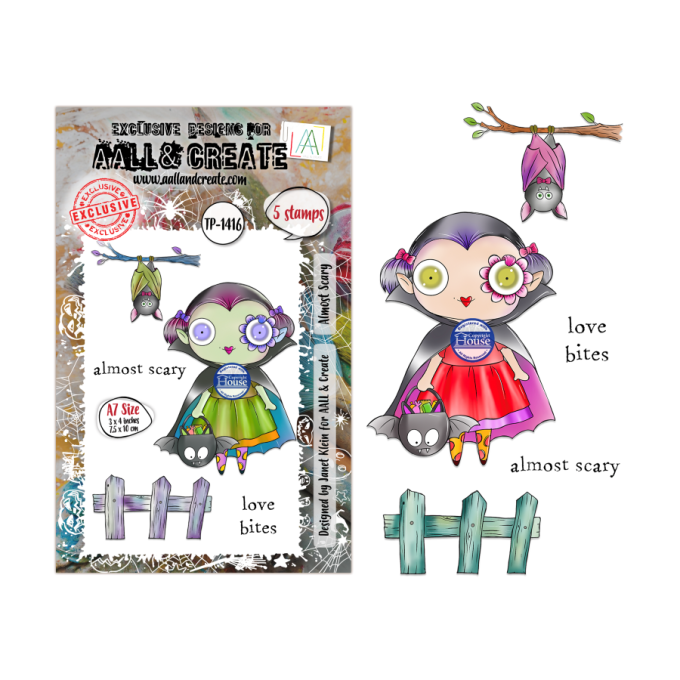 5 Tampons - AALL&Create - Almost scary - dim. de la planche : 7x9.5cm environ