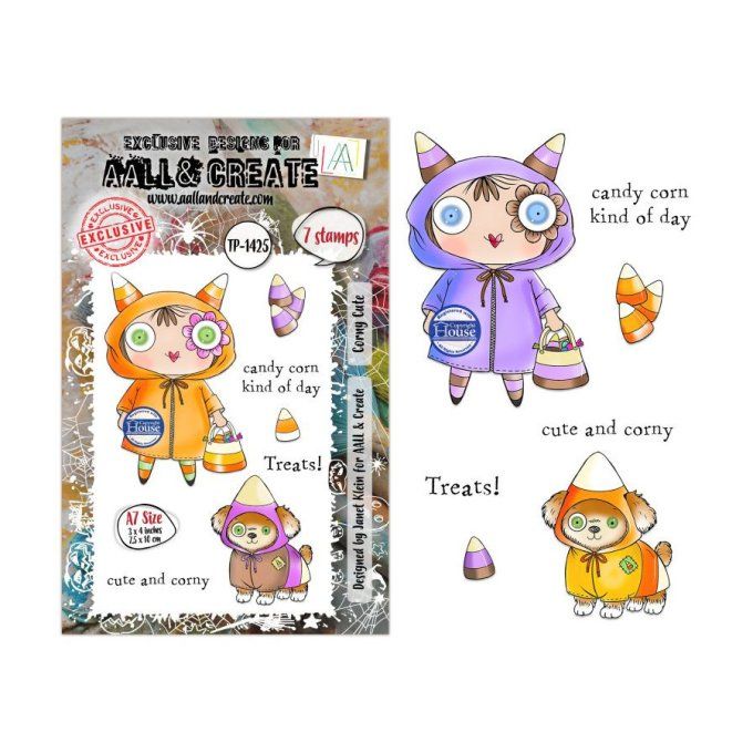 7 Tampons - AALL&Create - Comy cute - dim. de la planche : 7x9.5cm environ